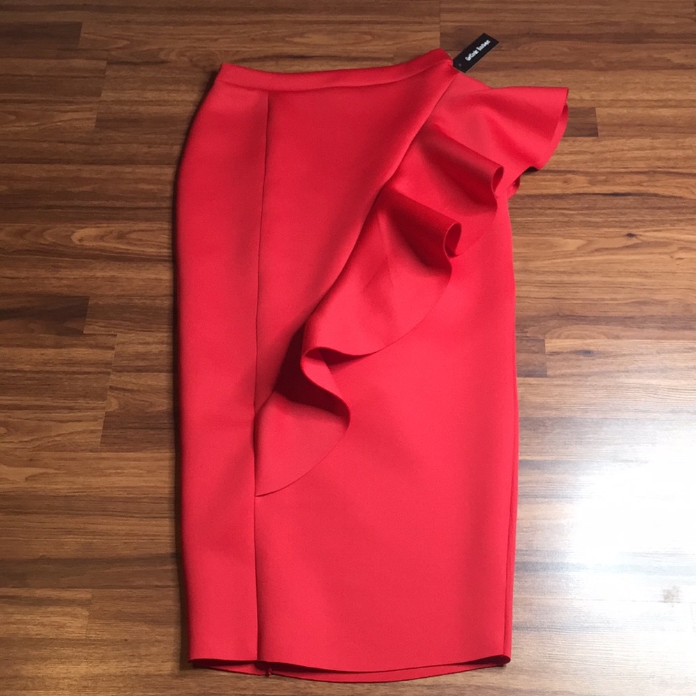 🔥 Red Ruffled Bandage Maxi Skirt - Picture 3 of 8